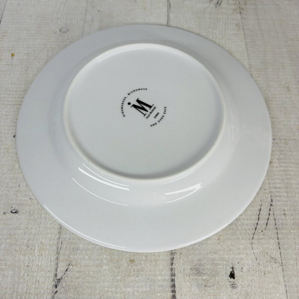 Isaac Mizahi DOT LUXE Green Teal Polka Dot White Porcelain 8" Salad Plates Set 4 - Picture 7 of 16